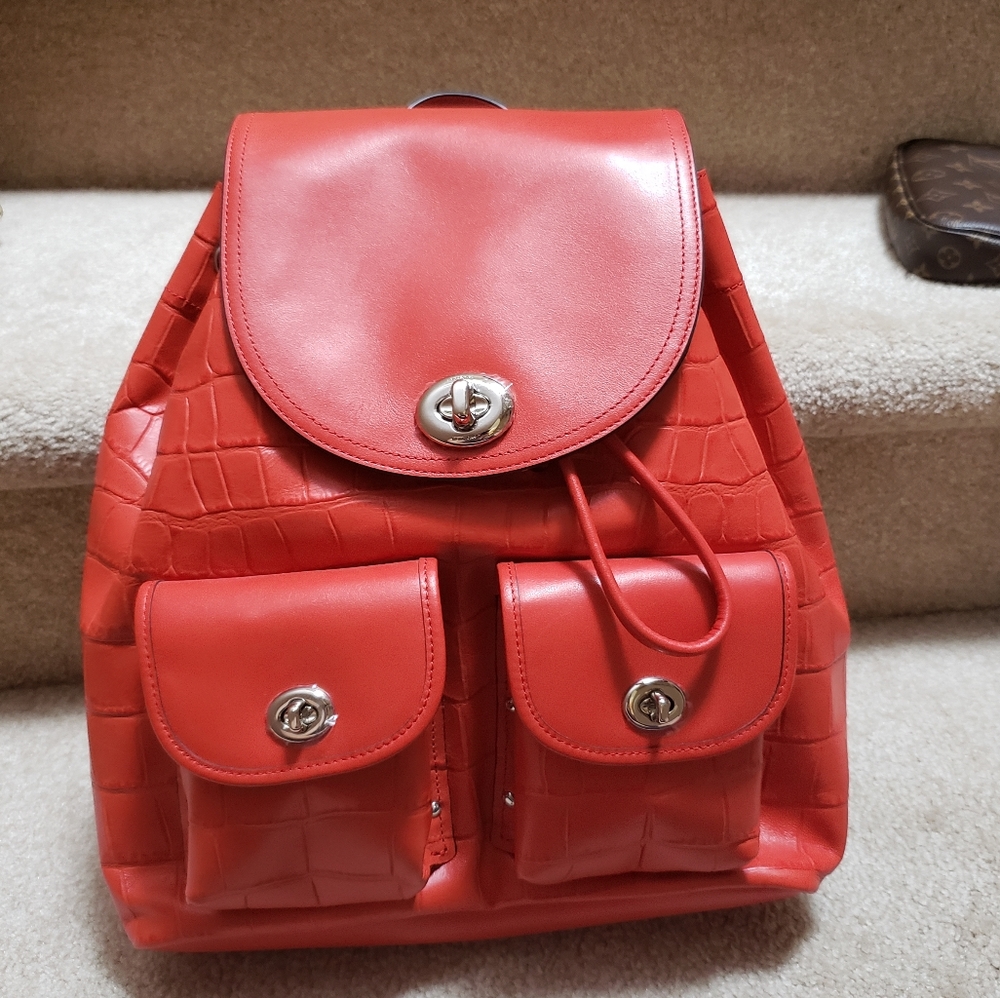 Authentic Coach Mock Croc backpack